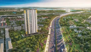 Phối cảnh tổng quan căn hộ mặt tiền Xa lộ Hà Nội, Bcons Avenue vị trí đẹp.