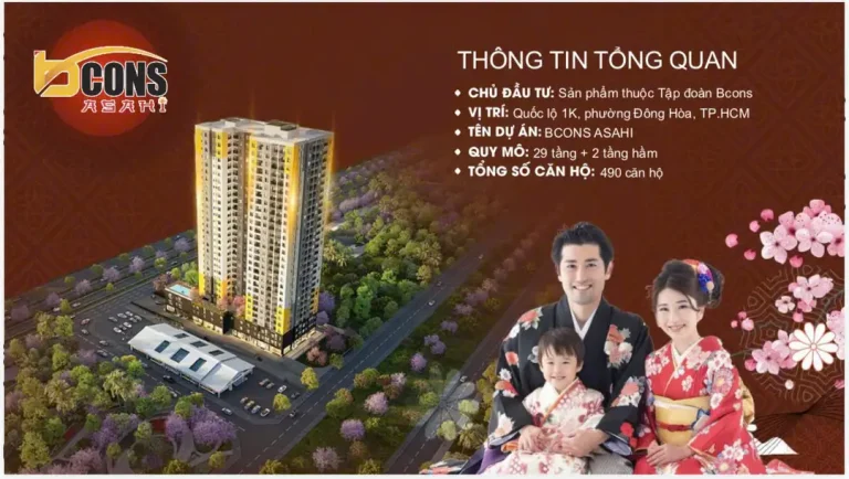 Toàn cảnh phối cảnh dự án căn hộ Bcons Asahi với thiết kế 29 tầng hiện đại, tọa lạc ngay mặt tiền Quốc lộ 1K. Đây là yếu tố quan trọng để cân nhắc có nên mua Bcons Asahi.