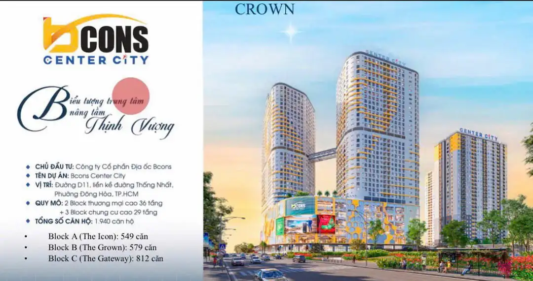 Tổng quan suất đầu tư Bcons Center City