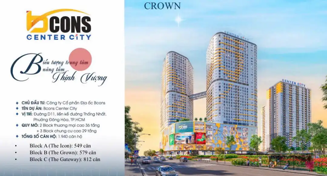Tổng quan thiết kế 3PN Bcons Center City