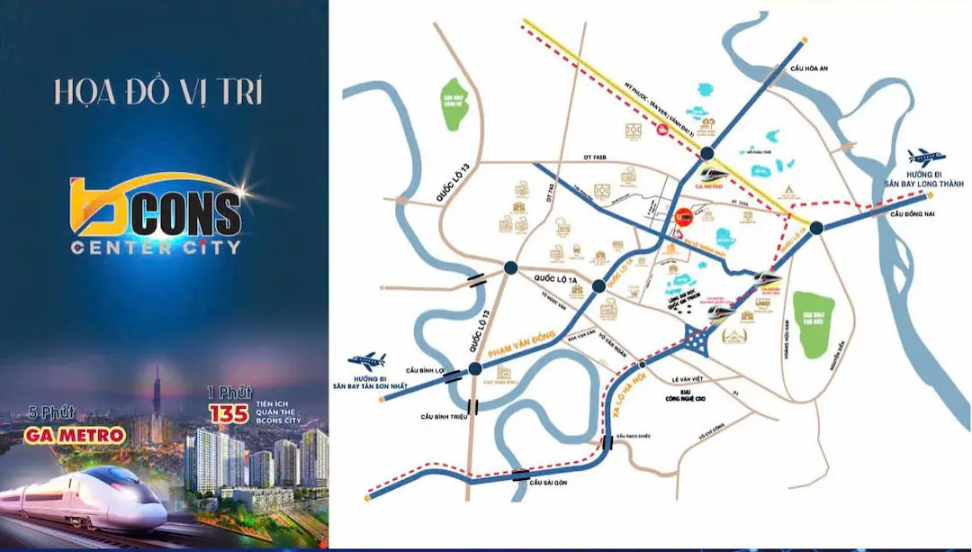 Vị trí Bcons Center City