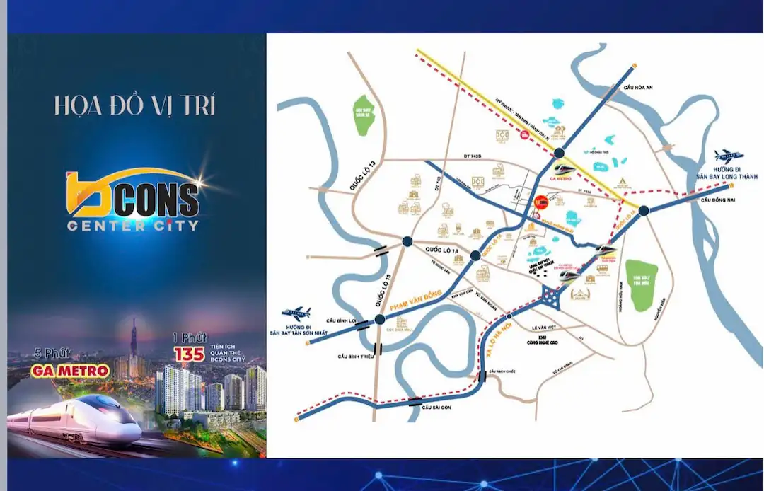 Vị trí Bcons Center City