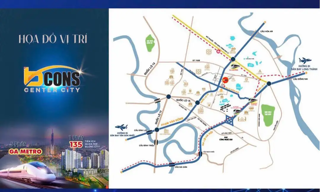 Vị trí Bcons Center City