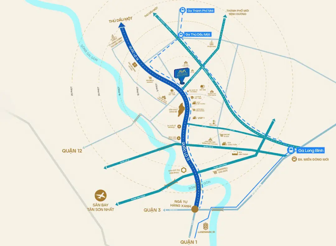 Căn Hộ AVA Center – Touchable Home Ngã Tư Hoà Lân 2026 2 Vị trí dự án AVA Center