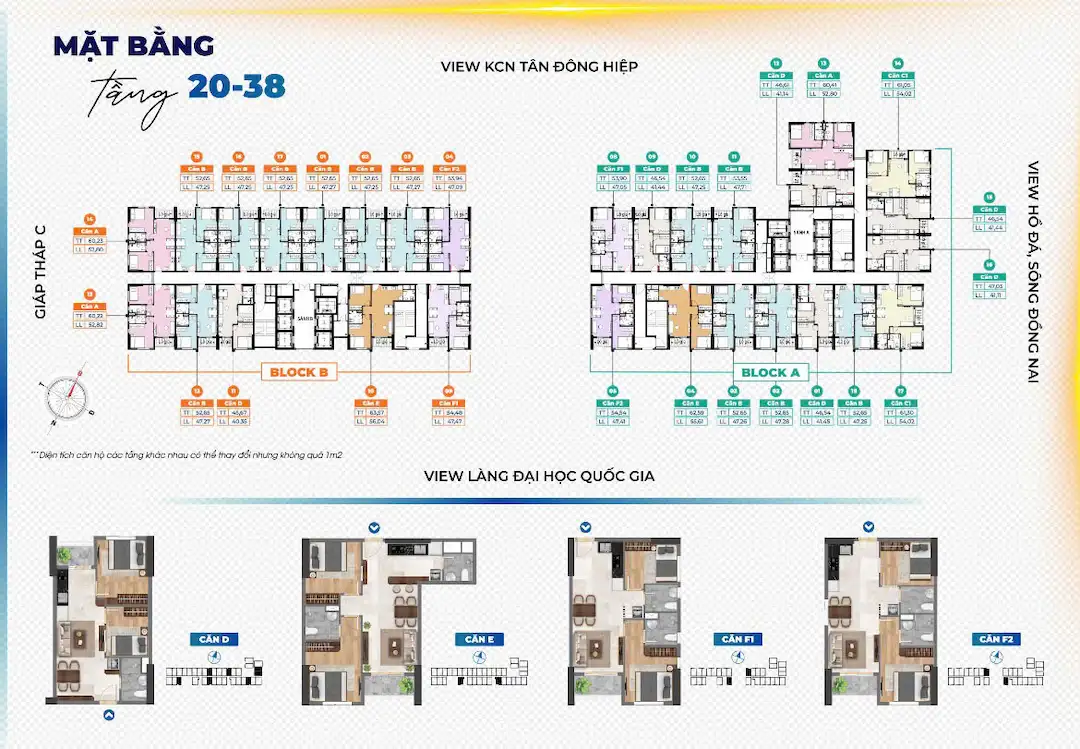 Mặt bằng block AB Bcons Solary