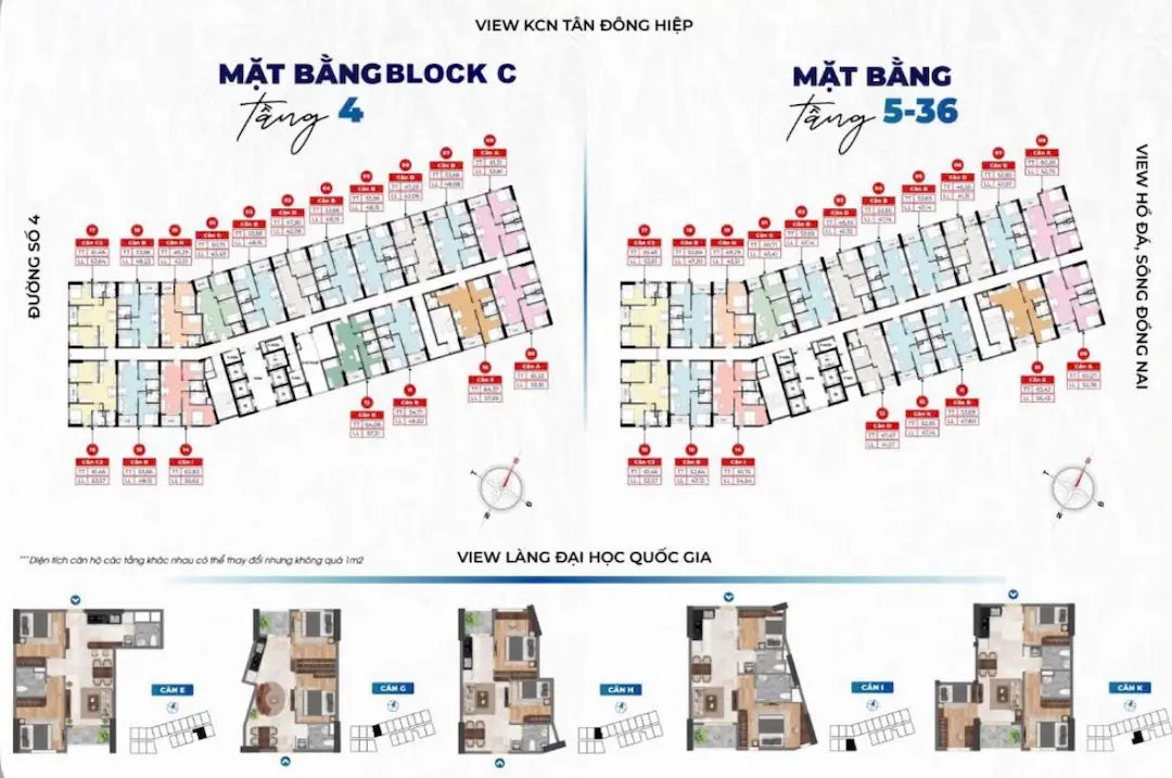 Mặt bằng block C dự án Bcons Solary