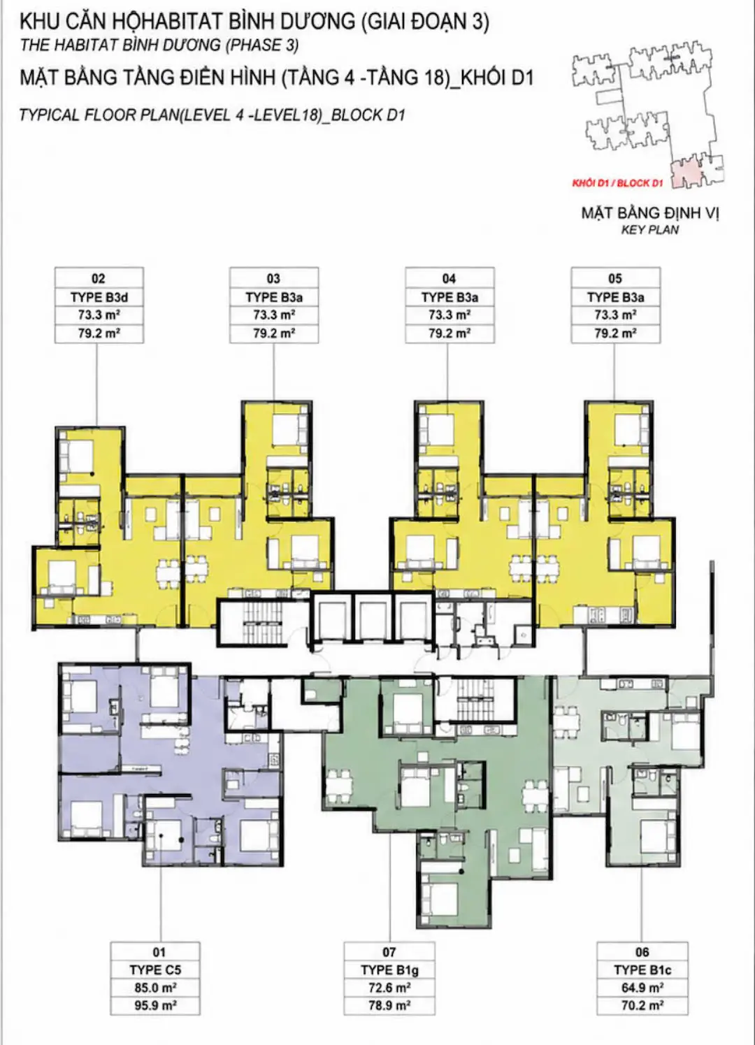 Mặt bằng Block D1 The Habitat