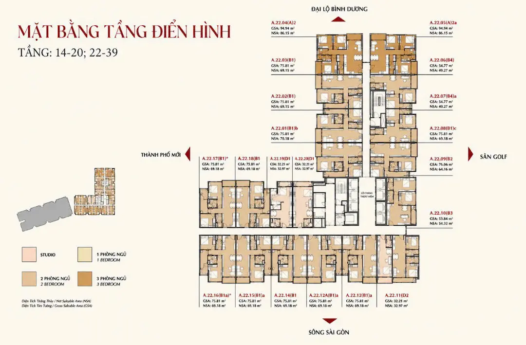 Mặt bằng căn hộ Khải Hoàn Imperial chi tiết tháp A