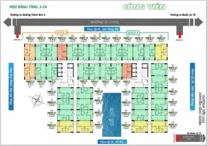 Mặt bằng Bcons Green View 2 phòng ngủ tiêu chuẩn