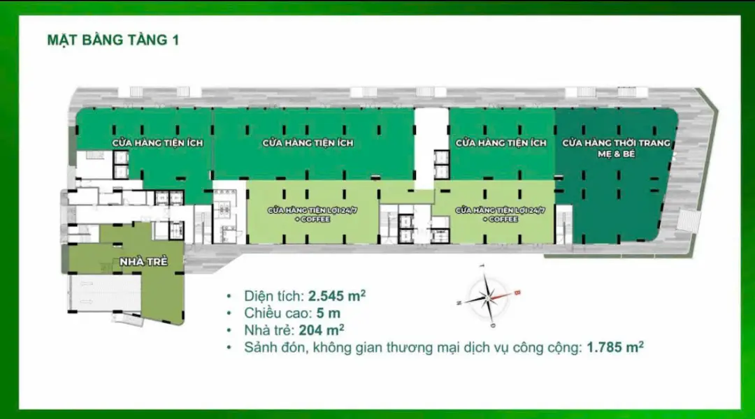 Mặt Bằng Bcons Green Diamond: Phân Tích Chi Tiết 2026 1 Mặt bằng tầng 1 Bcons Green Diamond