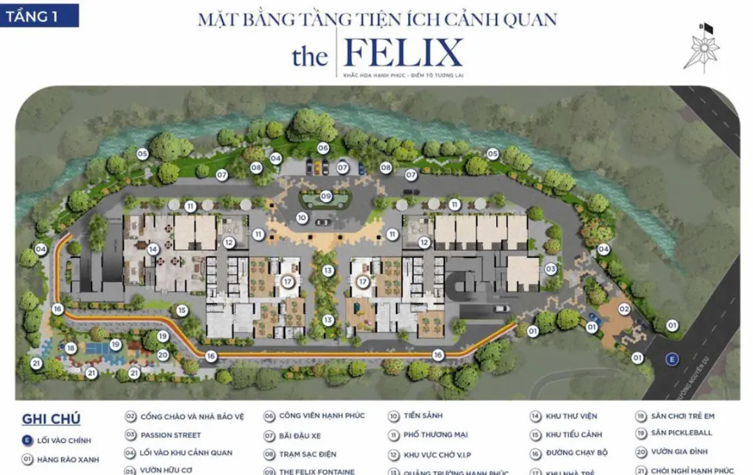Mặt bằng tầng 1 The Felix