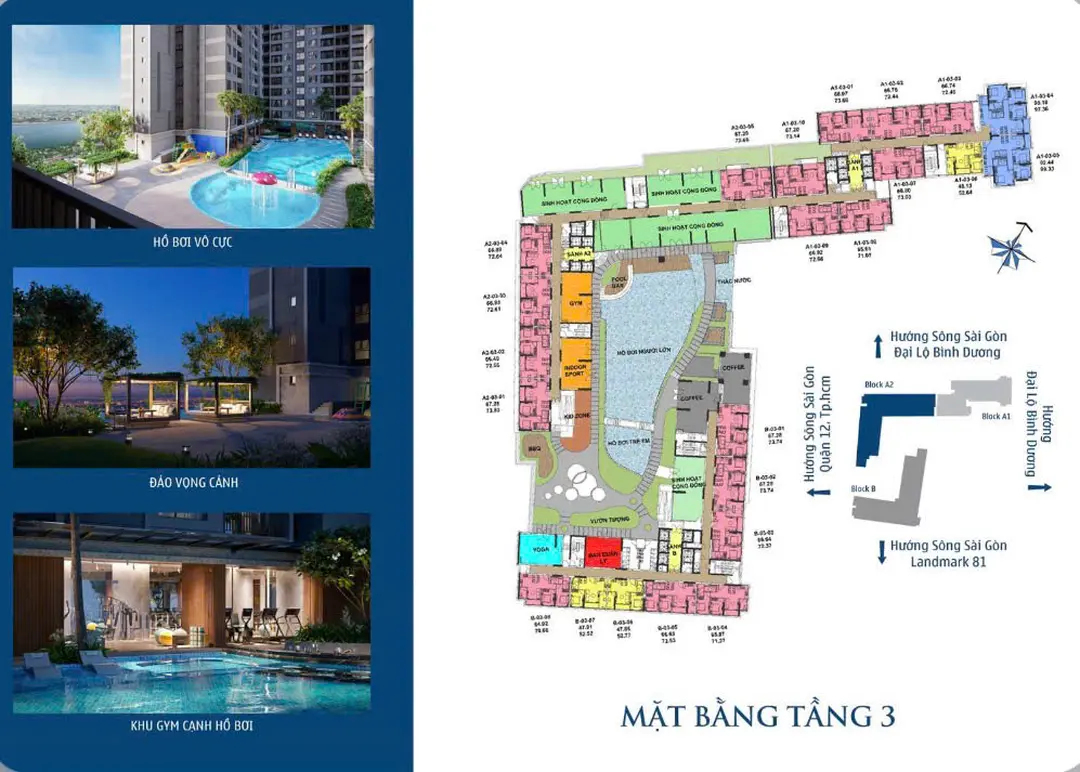 Mặt bằng tầng 3 căn hộ The Rivana
