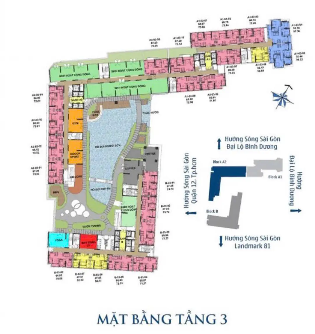 Mặt bằng tầng 3 The Rivana