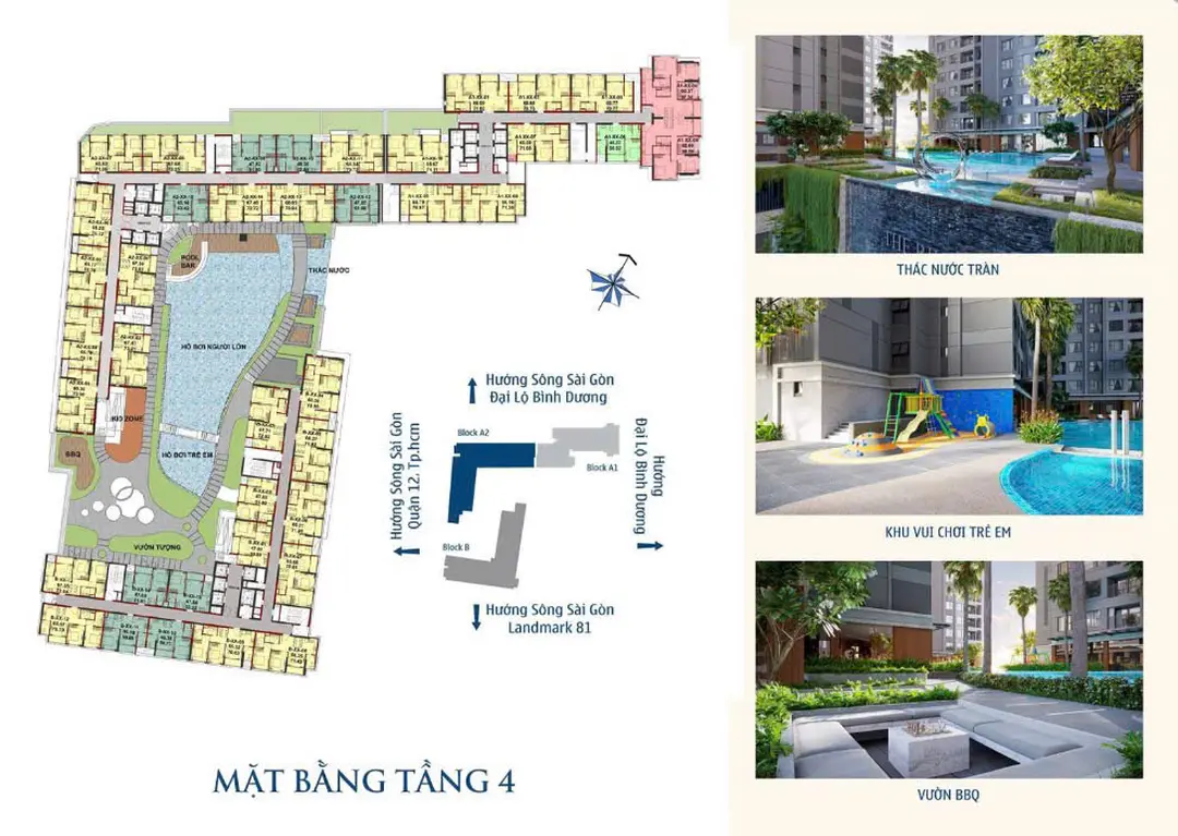 Mặt bằng tầng 4 căn hộ The Rivana