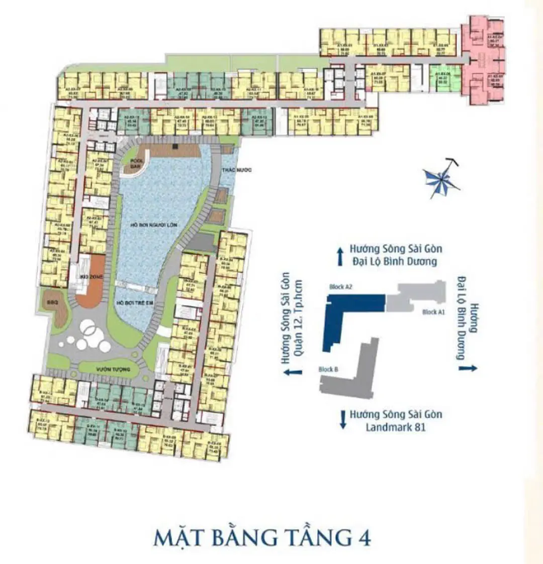 Mặt bằng tầng 4 The Rivana