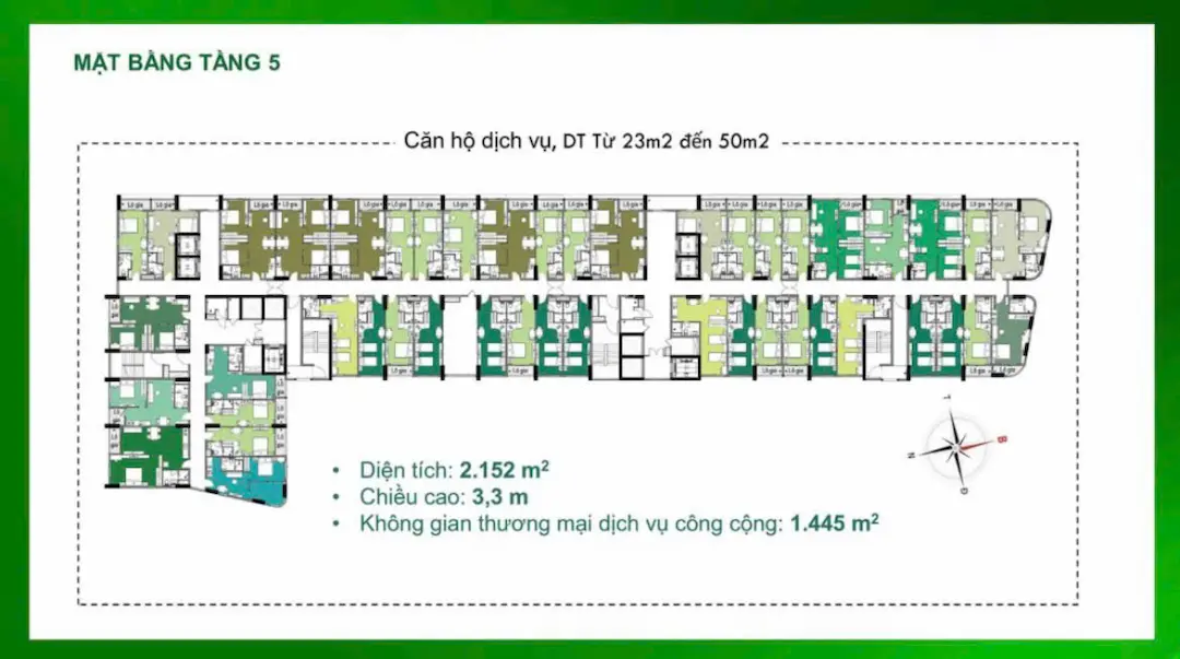 Mặt Bằng Bcons Green Diamond: Phân Tích Chi Tiết 2026 5 Mặt bằng tầng 5 Bcons Green Diamond