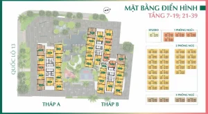 Tổng quan mặt bằng căn hộ The Emerald Boulevard với các loại diện tích từ 30-85 m², 1-3 phòng ngủ.