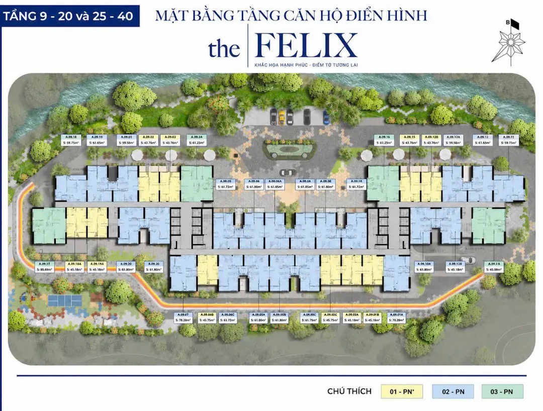 Mặt bằng tổng thể dự án The Felix Bình Dương