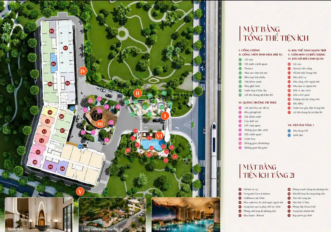 Mặt bằng tổng thể hệ thống tiện ích Khải Hoàn Imperial