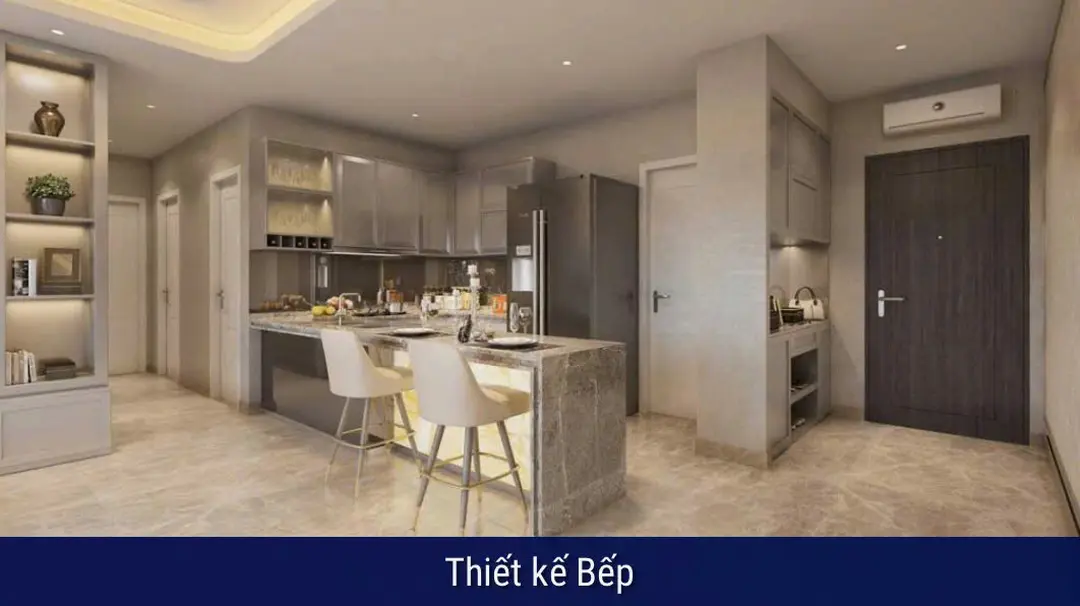 Phòng bếp mẫu căn hộ The Rivana