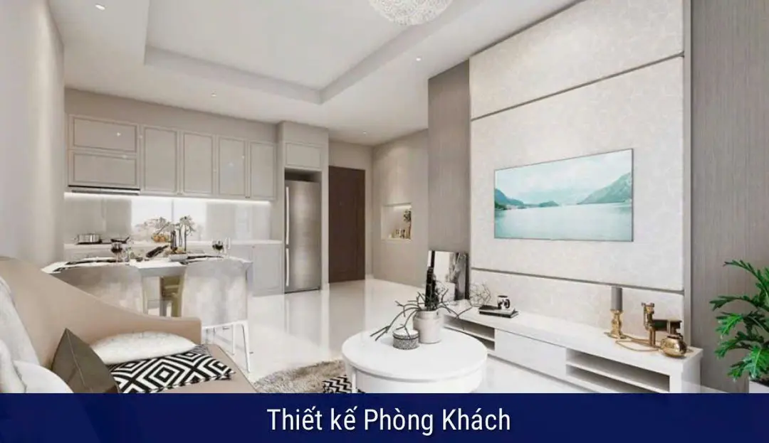 Phòng khách mẫu căn hộ The Rivana
