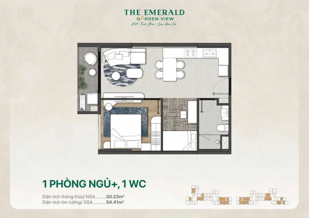 Thiết kế 1PN The Emerald Garden View