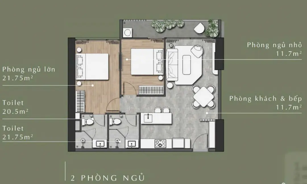 Thiết Kế Lavita Thuận An: Adrian Lee & Resort-Modern 2026 3 Thiết kế 2PN Lavita Thuận An