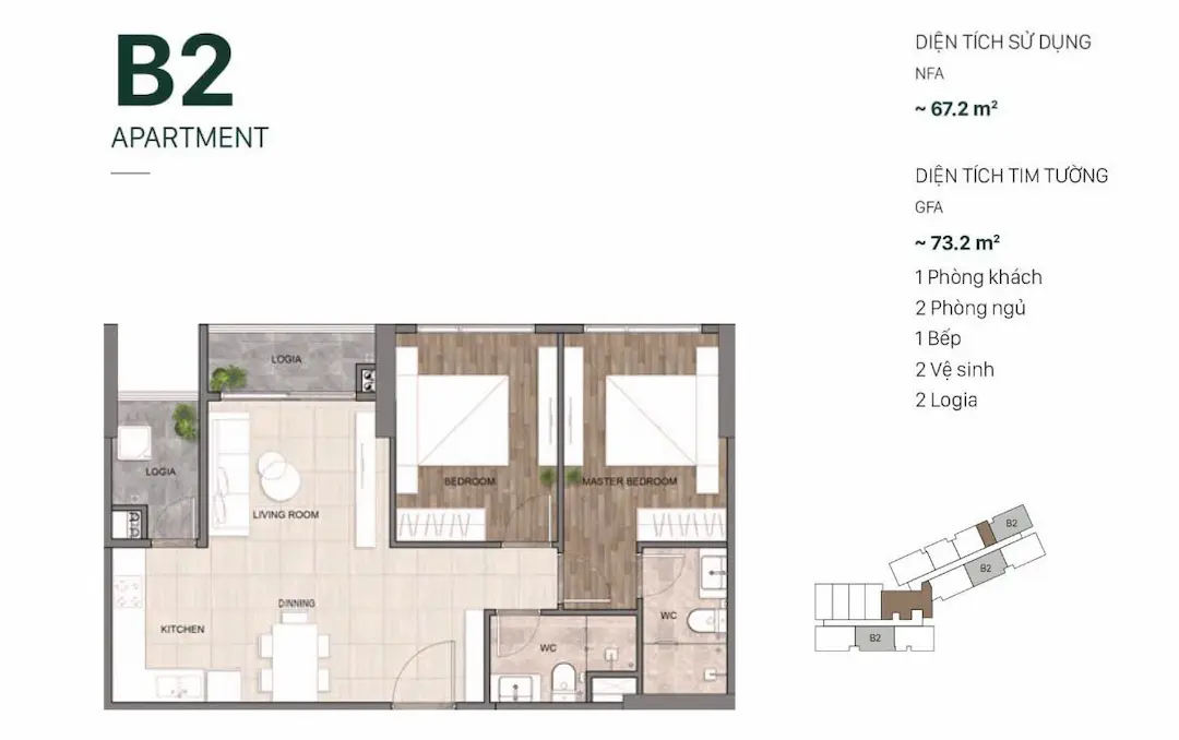 Thiết kế 2PN Setia Edenia Mẫu 3