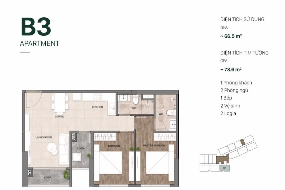 Thiết kế 2PN Setia Edenia Mẫu 4