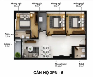 Thiết kế căn hộ hiện đại tại Eco Xuân Thuận An, tối ưu không gian sống và ánh sáng tự nhiên.