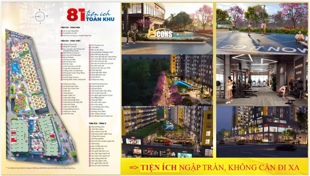 Tiện ích căn hộ Bcons Solary