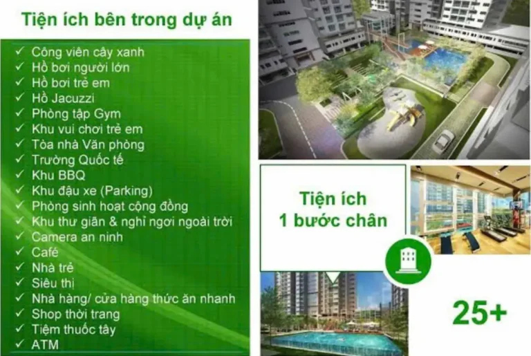 Tiện Ích Eco Xuân: 25+ Hạng Mục Đang Hoạt Động Thật 6 Các tiện ích nổi bật của dự án Eco Xuân Lái Thiêu như hồ bơi, công viên và trung tâm thương mại.