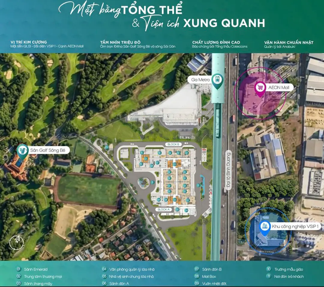Tiện Ích The Emerald Golf View 2026: Cái Nào Miễn Phí Thật? 5 Tiện ích ngoại khu The Emerald Golf View
