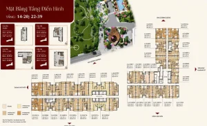 Tổng thể mặt bằng tầng điển hình căn hộ Khai Hoan Imperial, thể hiện bố trí không gian và số lượng căn hộ.