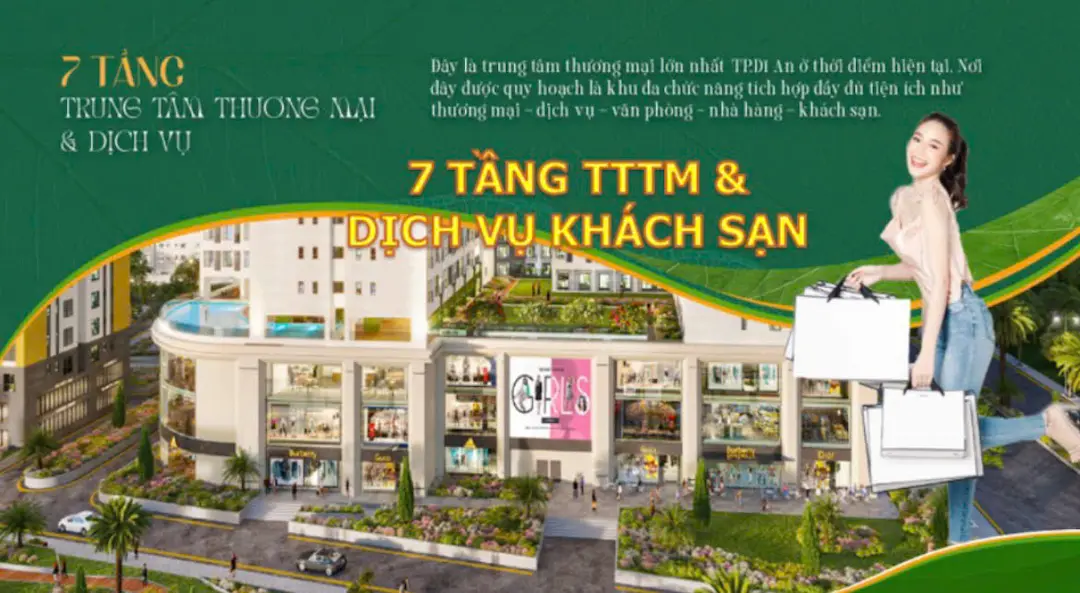 Trung tâm thương mại khối đế Bcons Green Emerald