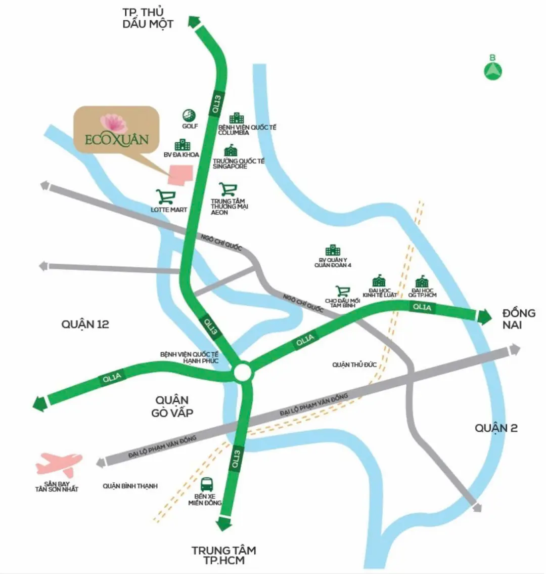 Vị trí căn hộ Eco Xuân Lái Thiêu
