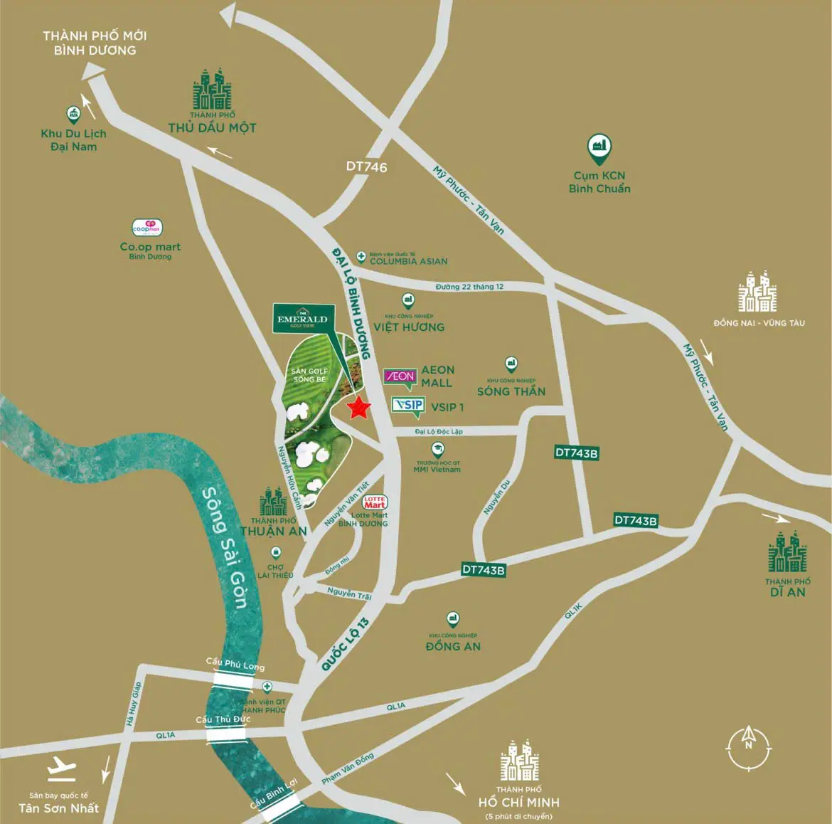 Vị trí căn hộ The Emerald Golf View