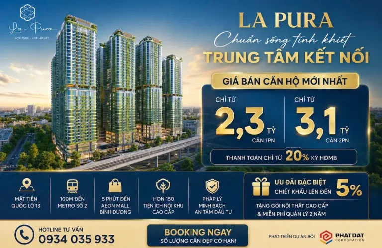 Bảng giá căn hộ La Pura Thuận An Bình Dương chi tiết các loại diện tích, tầng, view, giúp khách hàng dễ dàng tham khảo và lựa chọn.