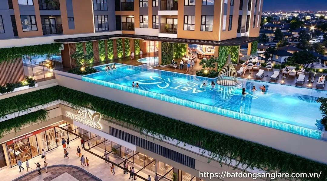 Hồ bơi chung cư A&T Sky Garden Thuận An