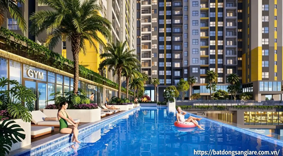 Hồ bơi chung cư Bcons New Sky Thuận An