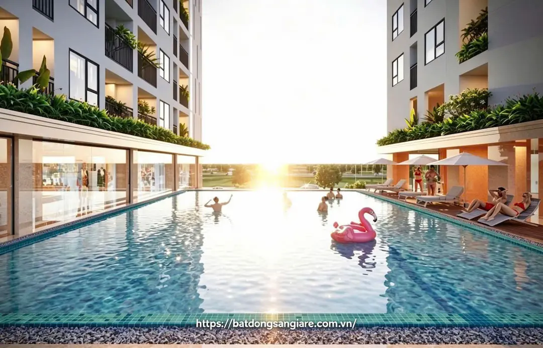Hồ bơi chung cư Stown Gateway Thuận An