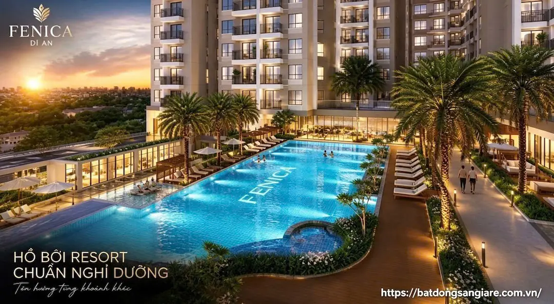 Hồ bơi dự án Fenica Dĩ An