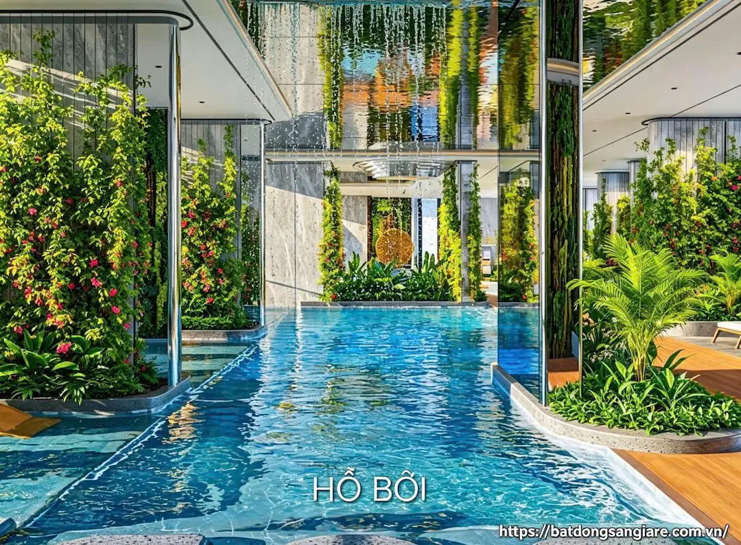 Hồ bơi Sky Pool tại La Pura tầng 20 thuộc phân khu Lusso Saigon