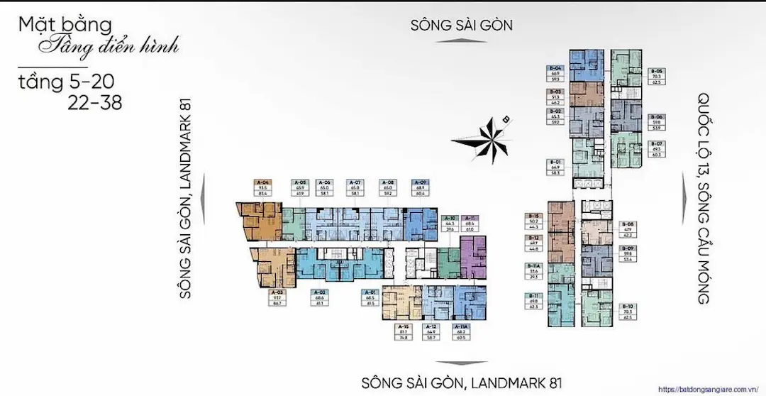 Mặt bằng tổng thể dự án A&T Saigon Riverside Thuận An