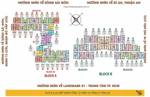 Mặt bằng căn hộ Bcons New Sky Thuận An với các loại diện tích đa dạng, bố trí hợp lý và tối ưu không gian sống.