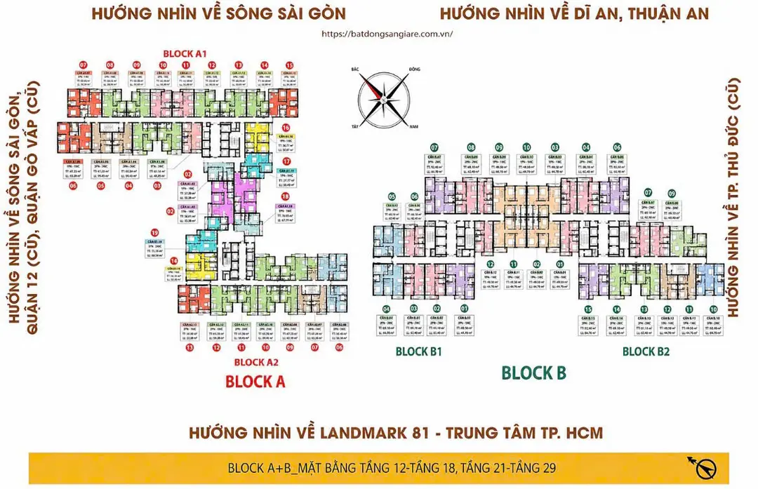 Mặt bằng căn hộ Bcons New Sky Thuận An