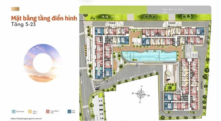 Mặt bằng căn hộ One Era Bình Dương, đa dạng diện tích 45-100m², bố trí tối ưu không gian sống.