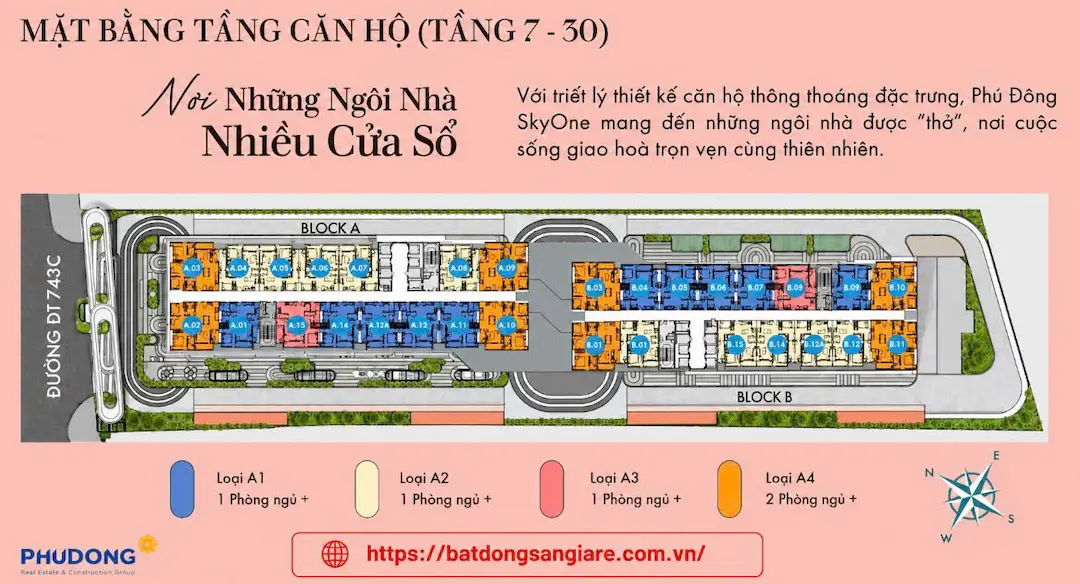 Mặt bằng căn hộ Phú Đông SkyOne