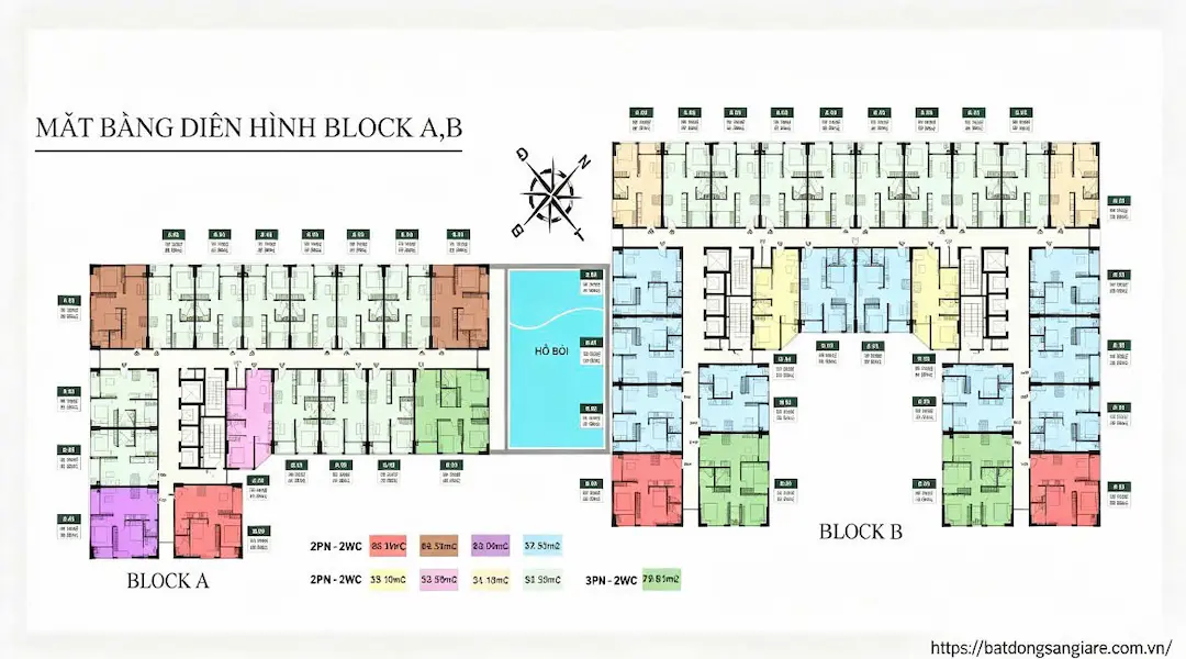 Mặt bằng căn hộ Stown Gateway Thuận An