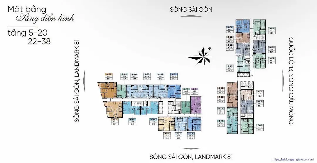 Mặt bằng tổng thể dự án A&T Saigon Riverside